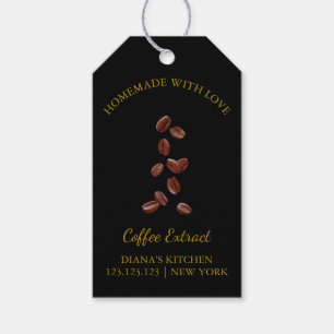 Étiquettes-cadeau Simple café fait maison Extrait Hang Tag l Noir