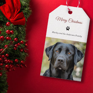 Étiquettes-cadeau Simple chien photo Joyeux Noël