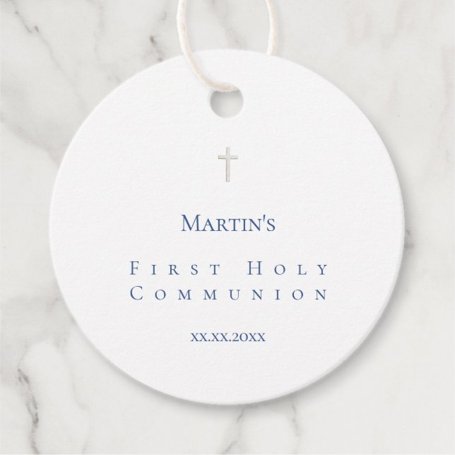 Étiquettes Cadeau simple classique Première sainte communion (Devant)