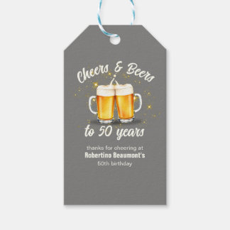 Étiquettes-cadeau Simple Clinging Glasses Cheers Beers to 50 Years