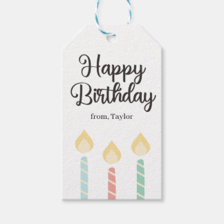 Étiquettes-cadeau Simple Colorful Happy Birthday Candles