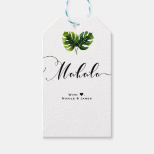 Étiquettes-cadeau Simple élégante palme tropicale Feuilles MAHALO AL