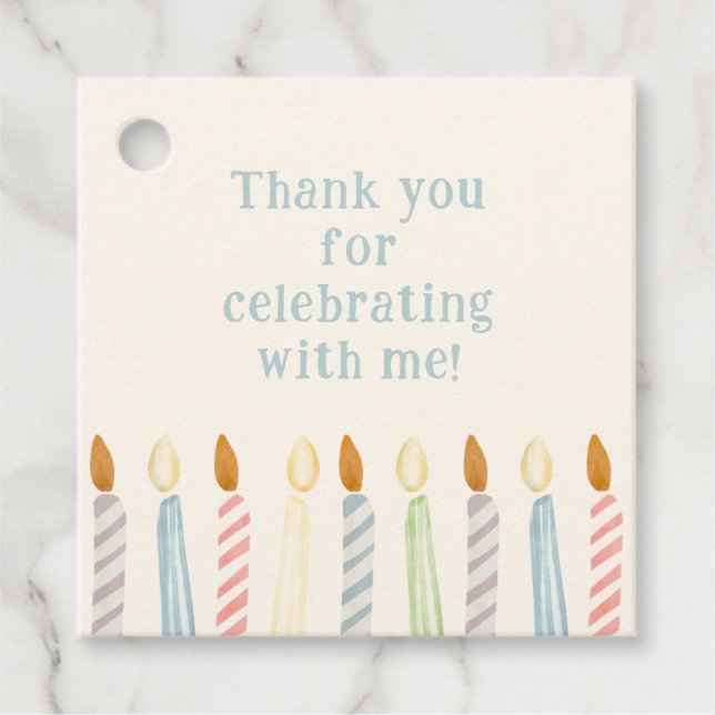 Étiquettes Cadeau Simple fête d'anniversaire bougies classiques (Devant)