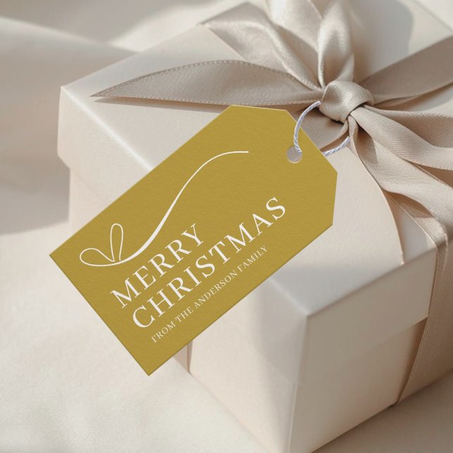 Étiquettes-cadeau Simple gold modern Merry Christmas (Créateur téléchargé)