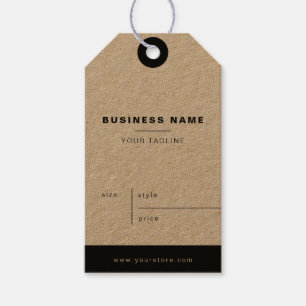 Étiquettes-cadeau Simple Kraft Minimaliste Nom d'entreprise Prix
