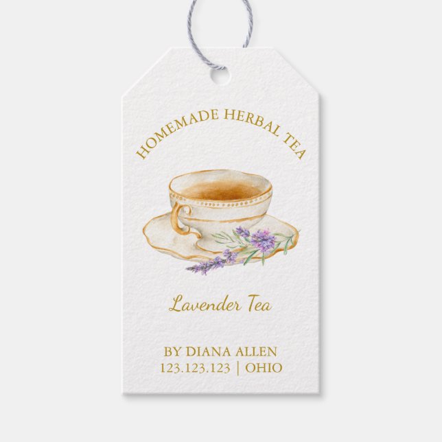 Étiquettes-cadeau Simple Lavender Tea Hang Tag l White (Devant)