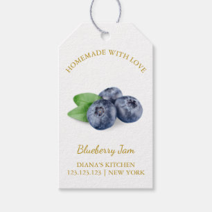 Étiquettes-cadeau Simple maison confiture de bleuet Hang Tag l Blanc