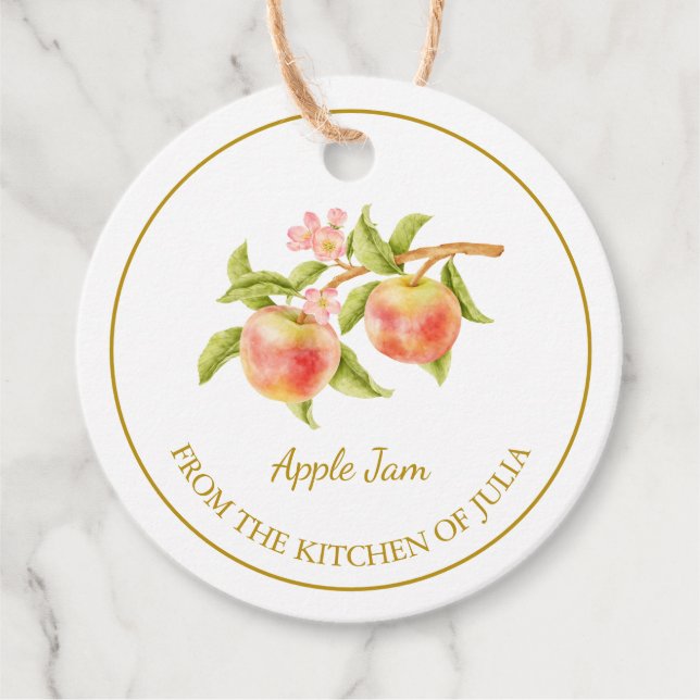 Étiquettes Cadeau Simple maison confiture de pomme Hang Tag l Blanc (Devant)