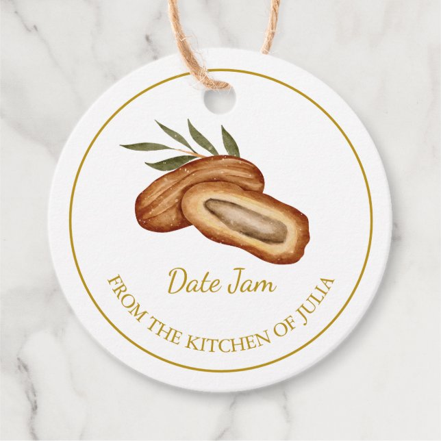 Étiquettes Cadeau Simple maison Date Jam Hang Tag l Blanc (Devant)