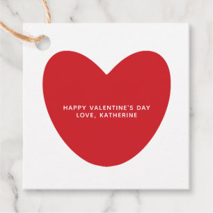 Étiquettes Cadeau Simple mignon coeur rouge personnalisé Saint Valen