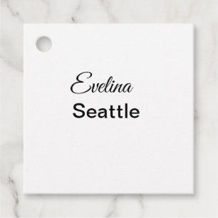 Étiquettes Cadeau Simple minimum ajouter votre nom texte place ville