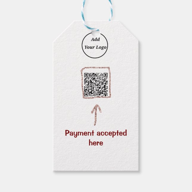 Étiquettes-cadeau Simple minimum q r code ajouter logo code d'analys (Devant)