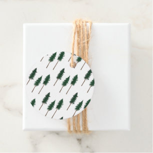 Étiquettes Cadeau Simple Pine Trees Forêt Minimal Propre Nature Cade