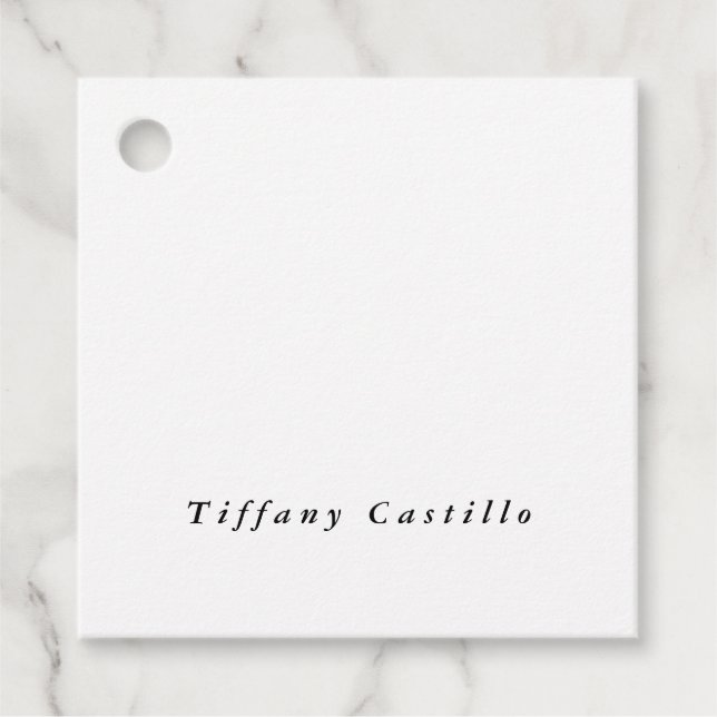 Étiquettes Cadeau Simple Plain Élégant Moderne (Devant)