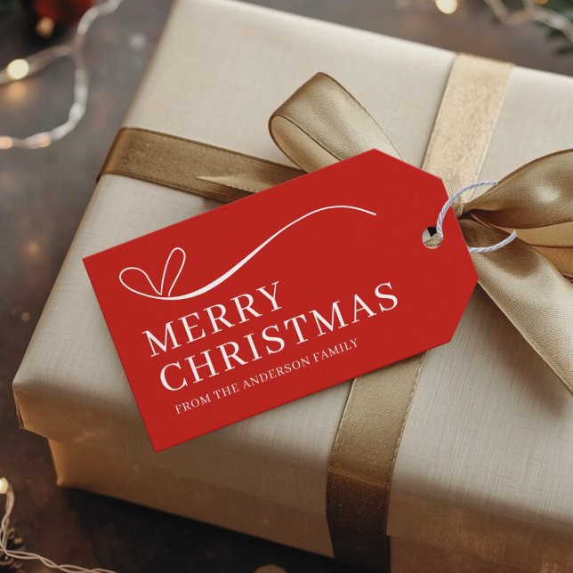 Étiquettes-cadeau Simple red modern Merry Christmas  (Créateur téléchargé)