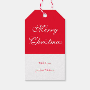 Étiquettes-cadeau Simple Red Script Holiday Joyeux Noël