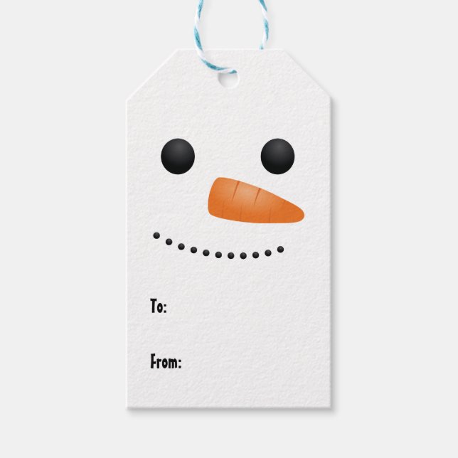 Étiquettes-cadeau Simple Snowman De (Devant)