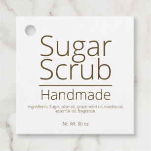 Étiquettes Cadeau Simple Sophistiqué Sugar Scrub Business Hobby