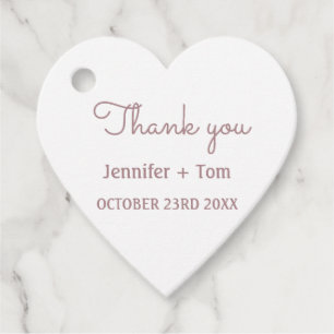 Étiquettes Cadeau simple texte minimal rose or mariage merci fa