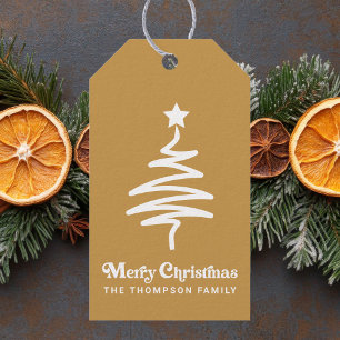 Étiquettes-cadeau Simple Trendy Retro Gold Christmas Adresse de reto
