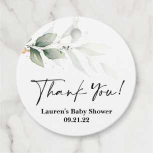 Étiquettes Cadeau Simple verdure nuptiale douche Favour Tags