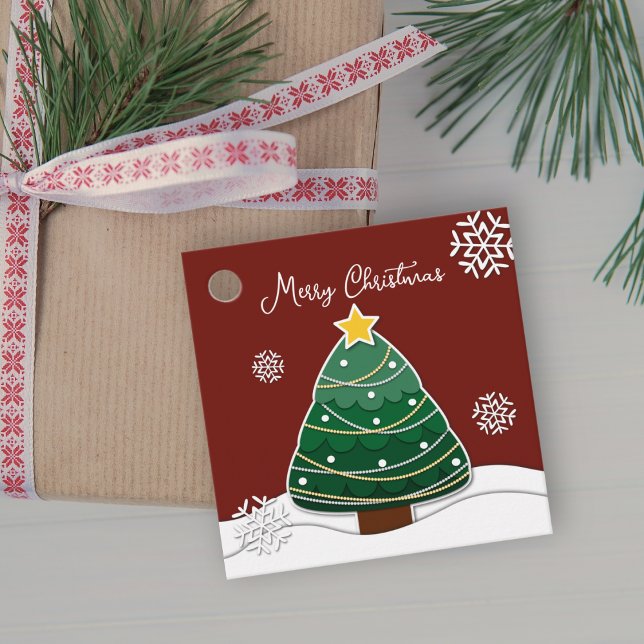 Étiquettes Cadeau Simples Snowflakes hiver Noël cadeau de vacances (Créateur téléchargé)