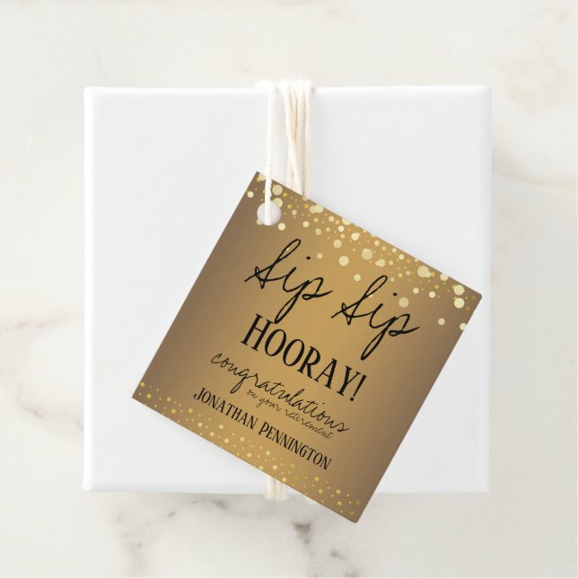 Étiquettes Cadeau Sip Sip Hooray Félicitations Retraite (En situation)