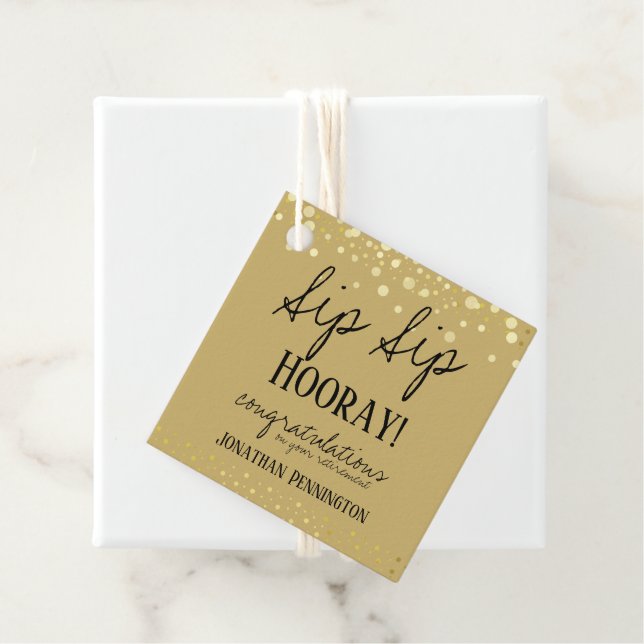 Étiquettes Cadeau Sip Sip Hooray Félicitations Retraite Favoriser T (En situation)