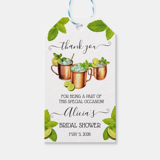 Étiquettes-cadeau Sip, Sip, Hooray ! Moscou Mule Fête des mariées th (Devant)