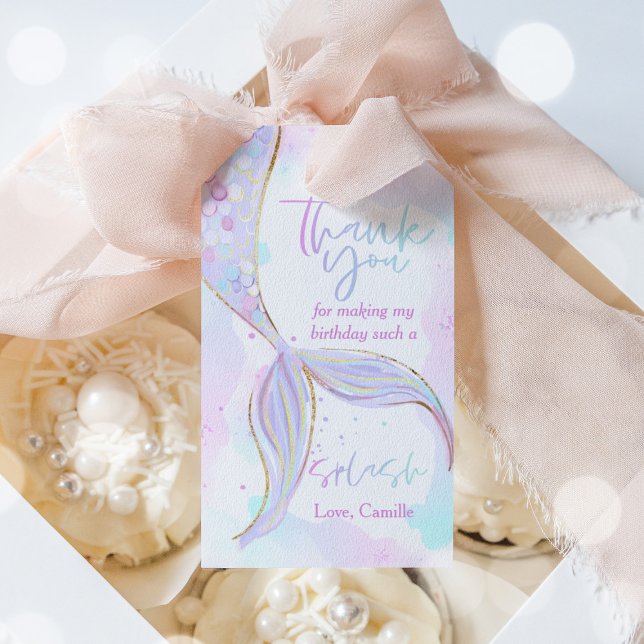 Étiquettes-cadeau Sirène 1er Anniversaire Fête ONE der La Sirène de  (Créateur téléchargé)