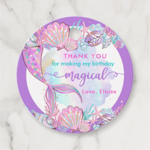 Étiquettes Cadeau Sirène Sous La Mer Fête Anniversaire Magique