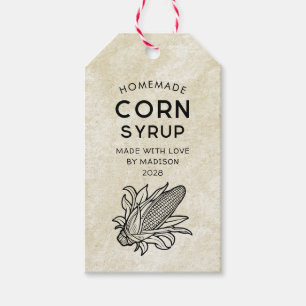 Étiquettes-cadeau Sirop de maïs vintage recette maison garde-manger