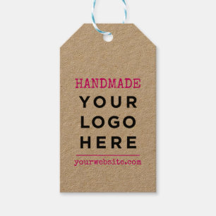 Étiquettes-cadeau Site Web Fait Main Votre Logo Entreprise Rose Pers
