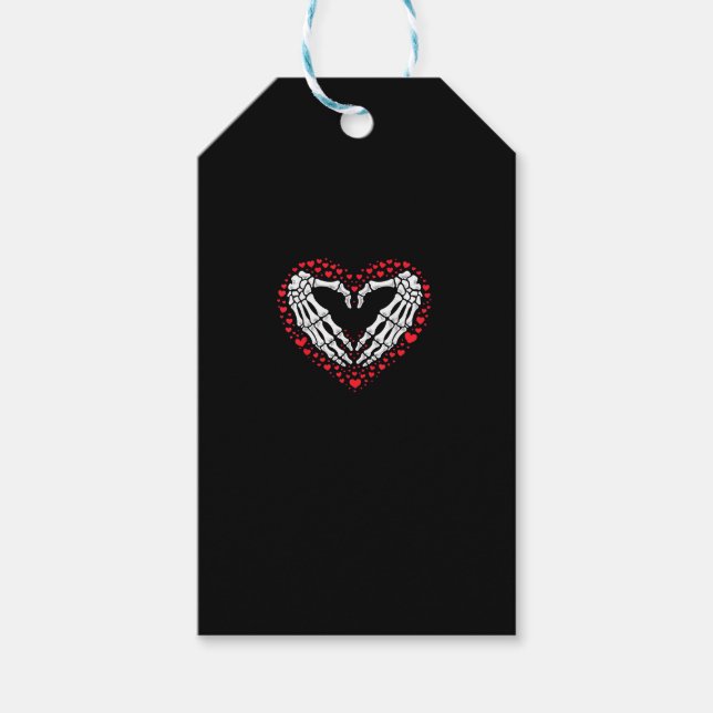 Étiquettes-cadeau Skeleton Coeur main Valentines Jour Drôle Couple C (Devant)