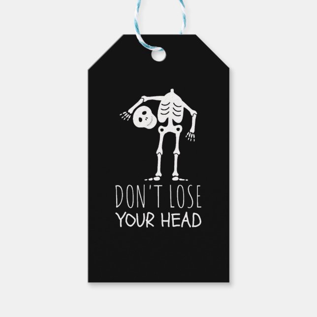 Étiquettes-cadeau Skeleton d'Halloween (Devant)