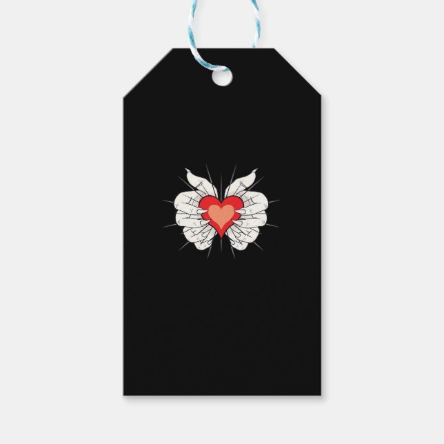 Étiquettes-cadeau Skeleton Hands Heart Classic (Devant)