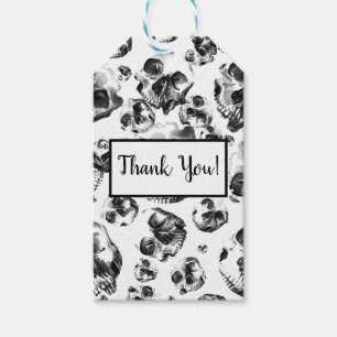 Étiquettes-cadeau Skeleton Skull Art Pattern