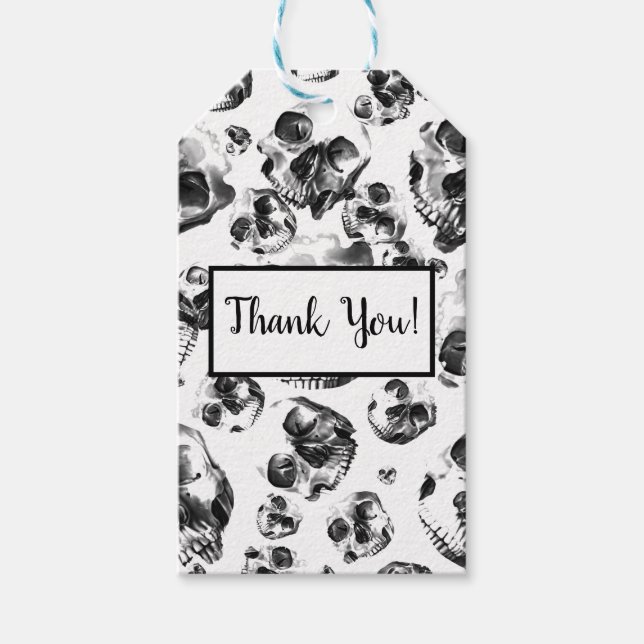 Étiquettes-cadeau Skeleton Skull Art Pattern (Devant)