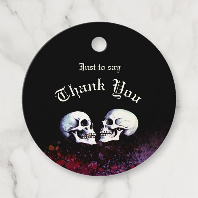 Étiquettes Cadeau Skeletons de danse de la mort noire Halloween (Devant)