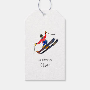 Étiquettes-cadeau Ski de sports d'hiver