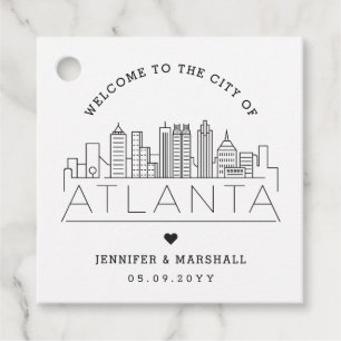 Étiquettes Cadeau Skyline Atlanta Accueil Mariage