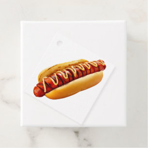 Étiquettes Cadeau SlipperyJoe's hot dog ambiance estivale BBQ niché