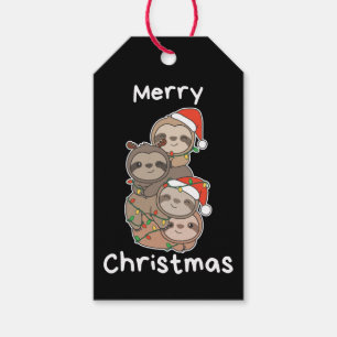 Étiquettes-cadeau Sloth Christmas Tree Animaux de Noël Sloths Cadeau