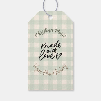 Étiquettes-cadeau Small Vegan Home Bakery Made with love Pattern