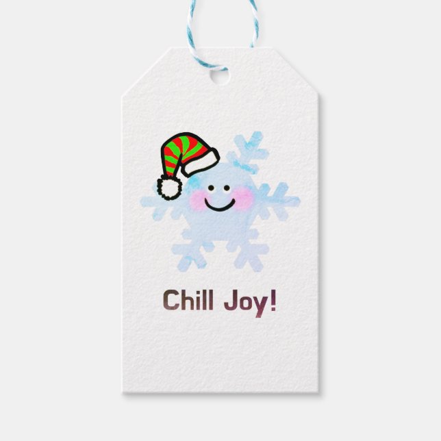 Étiquettes-cadeau Smiling Snowflake Holiday Cheer (Devant)