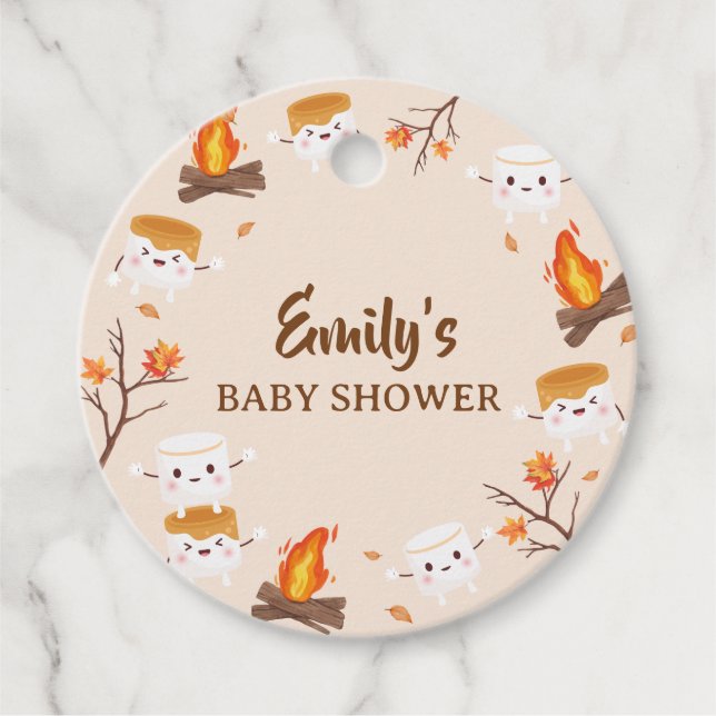 Étiquettes Cadeau S'more Love Fall Baby shower de camping rustique (Devant)