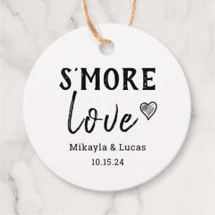 Étiquettes Cadeau S'more Love Heart Rustic Wedding Favor Tags