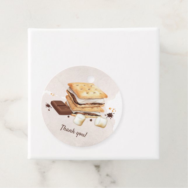 Étiquettes Cadeau S'mores fête d'anniversaire (En situation)