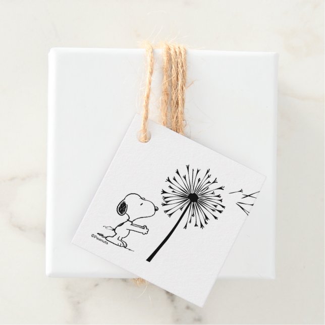 Étiquettes Cadeau Snoopy Avec Dandelion (En situation)