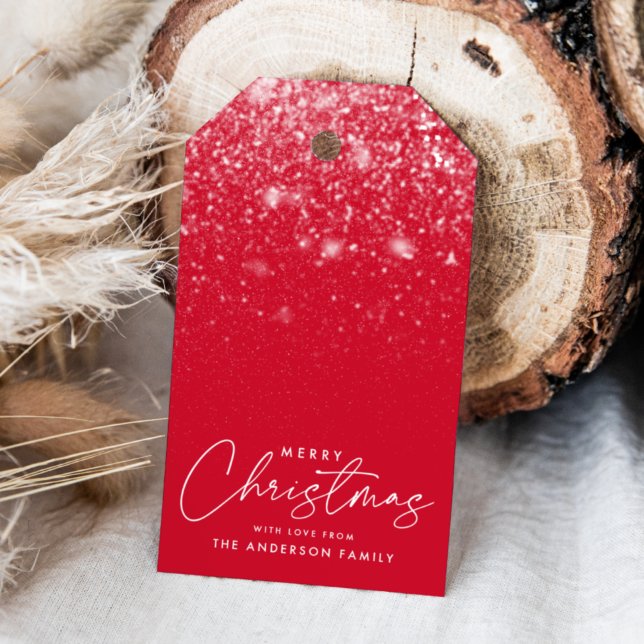 Étiquettes-cadeau Snowdrift Red Joyeux Noël (Créateur téléchargé)